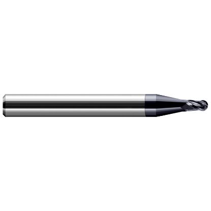 Picture of HARVEY Tool 823415-C3 .015 DIA BALL EM, 1.5x LOC, 3 FL, AlTiN End Mill Standard Flute Standard Helix Carbide AlTiN Single End Ball Nose