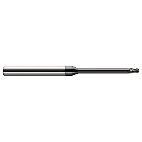 Picture of HARVEY Tool 35631-C4 .031 BALL Carbide STB FL 12x RCH EM, DIAMND End Mill Standard Flute Standard Helix Carbide Diamond Single End Ball Nose