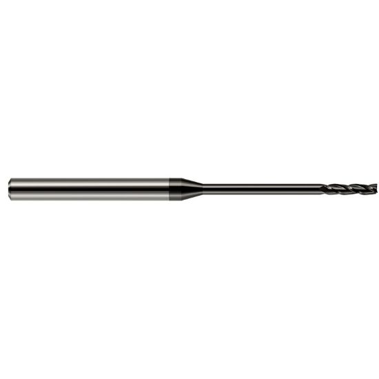 Picture of HARVEY Tool 10065 DIA 0.065 LOC 0.50 OAL 2.50 End Mill Standard Flute Standard Helix Carbide Diamond Single End Square Sharp