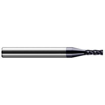 Picture of HARVEY Tool 74202-C3 .109 D x .015 R CRAD EM, 4 FL, AlTiN End Mill Standard Flute Standard Helix Carbide AlTiN Single End Ball Nose