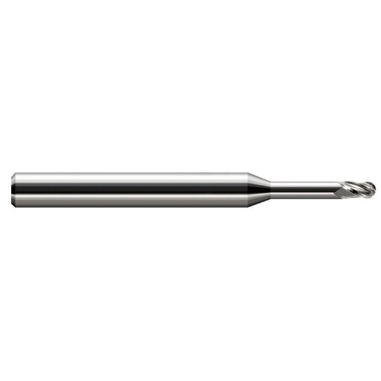 Picture of HARVEY Tool 860693 DIA 0.093 LOC 0.1390 OAL 2.50 End Mill Standard Flute Standard Helix Carbide Uncoated Single End Ball Nose