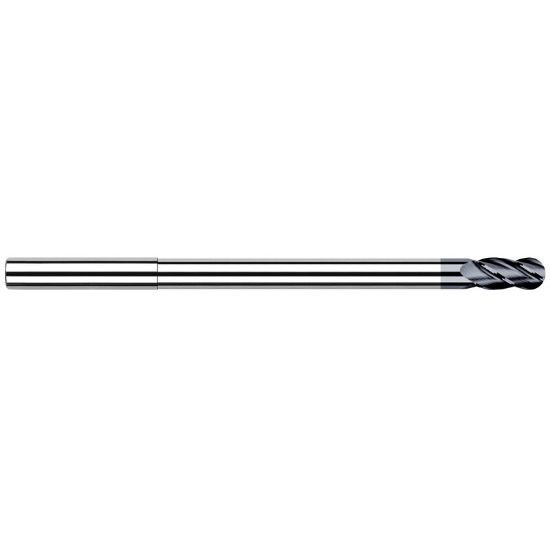 Picture of HARVEY Tool 14932-C3 DIA 1/2 LOC 0.7500 OAL 8.00 End Mill Standard Flute Standard Helix Carbide AlTiN Single End Ball Nose