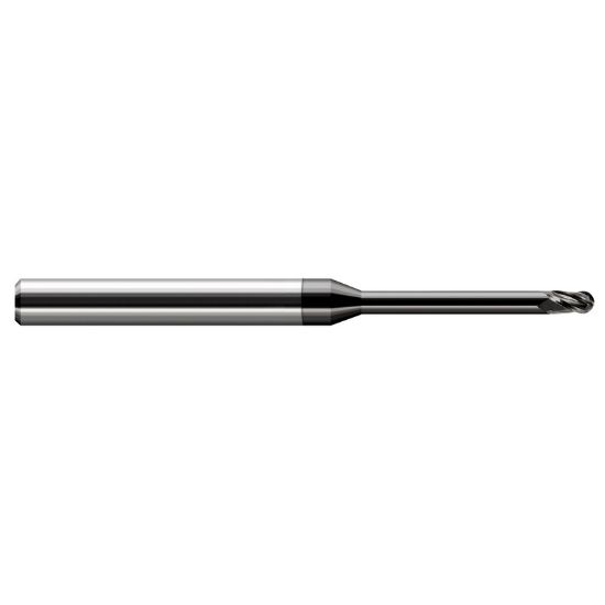 Picture of HARVEY Tool 966047-C4 .047 BALL Carbide STB FL 10x RCH EM, DIAMND End Mill Standard Flute Standard Helix Carbide Diamond Single End Ball Nose