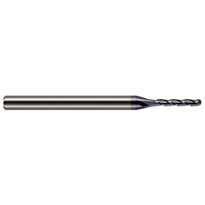 Picture of HARVEY Tool 895731-C3 .031 BALL Carbide 4x Long Flute EM, AlTiN End Mill Standard Flute Standard Helix Carbide AlTiN Single End Square Sharp