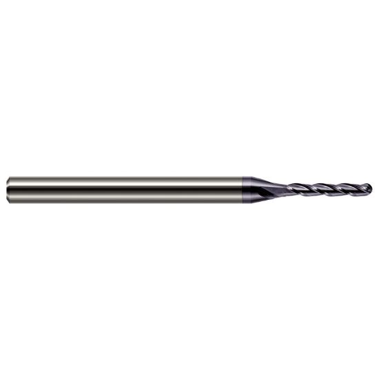 Picture of HARVEY Tool 895731-C3 .031 BALL Carbide 4x Long Flute EM, AlTiN End Mill Standard Flute Standard Helix Carbide AlTiN Single End Square Sharp