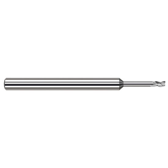 Picture of HARVEY Tool 934815 DIA 0.015 LOC 0.0220 OAL 2.50 End Mill Standard Flute Standard Helix Carbide Uncoated Single End Square Sharp