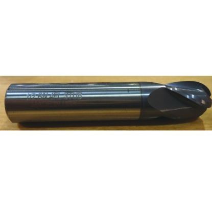 Picture of HTC 115-2187 DIA 3/16 SH 0.1875 LOC 0.3750 OAL 2.00 End Mill Standard Flute Standard Helix Carbide AlTiN Single End Ball Nose