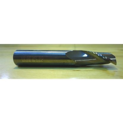 Picture of HTC 120-2578 DIA 37/64 SH 0.6250 LOC 1.2500 OAL 3.50 End Mill Standard Flute Standard Helix Carbide Uncoated Single End Square Sharp