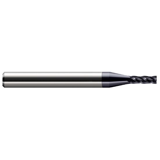 Picture of HARVEY Tool 72007-C3 .007 DIA Carbide SQ EM -2 FL, AlTiN End Mill Standard Flute Standard Helix Carbide AlTiN Single End Square Sharp