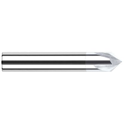 Picture of HARVEY Tool 72445-C8 3/16 DIA x 45 DEG Chamfer , 2 FL, TiB2 Chamfer Mill Carbide TiB2 Single End Cham Mill