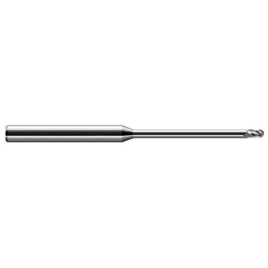Picture of HARVEY Tool 49310 DIA 5/32 LOC 0.2340 OAL 4.00 End Mill Standard Flute Standard Helix Carbide Uncoated Single End Ball Nose