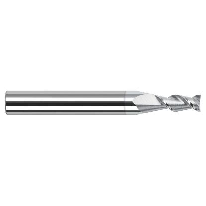 Picture of HARVEY Tool 24110-C8 .010 D x 45 HELIX Carbide EM, 2 FL, TiB2 End Mill Standard Flute Standard Helix Carbide TiB2 Single End Ball Nose