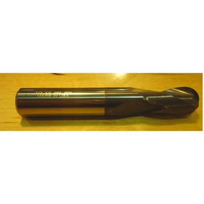 Picture of HTC 145-3796 DIA 51/64 SH 0.8750 LOC 1.50 OAL 4.00 End Mill Standard Flute Standard Helix Carbide AlTiN Single End Ball Nose