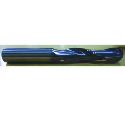 Picture of HTC 165-2100 DIA 1 SH 1.00 LOC 2.2500 OAL 5.00 End Mill Standard Flute Standard Helix Carbide AlTiN Single End Ball Nose