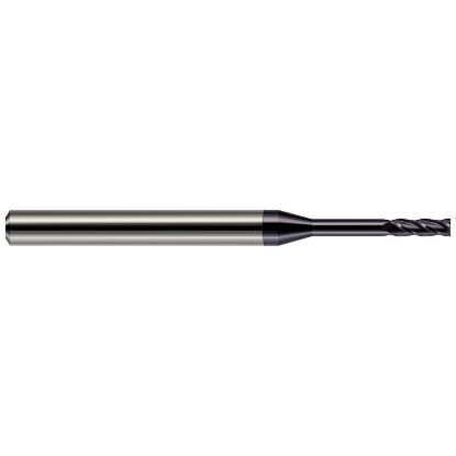 Picture of HARVEY Tool 76415-C3 .015 DIA Carbide LG RCH EM-4 FL AlTiN End Mill Standard Flute Standard Helix Carbide AlTiN Single End Square Sharp