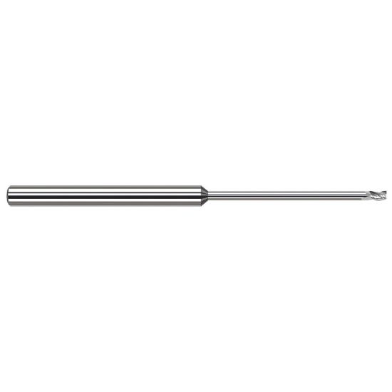 Picture of HARVEY Tool 977310 DIA 0.25MM LOC 0.0150 OAL 2.50 End Mill Standard Flute Standard Helix Carbide Uncoated Single End Square Sharp