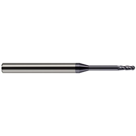 Picture of HARVEY Tool 76830-C3 .030 BALL Carbide LG RCH EM-4 FL AlTiN End Mill Standard Flute Standard Helix Carbide AlTiN Single End Ball Nose