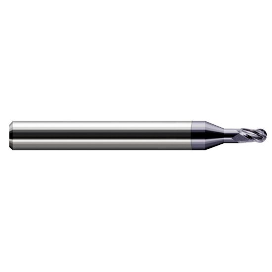 Picture of HARVEY Tool 47955-C3 .055 BALL Carbide STB FL 3x RCH EM, AlTiN End Mill Standard Flute Standard Helix Carbide AlTiN Single End Ball Nose
