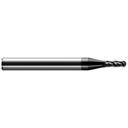 Picture of HARVEY Tool 74187-C4 .187 DIA DIAMND BALL EM -2 FL End Mill Standard Flute Standard Helix Carbide Diamond Single End Ball Nose