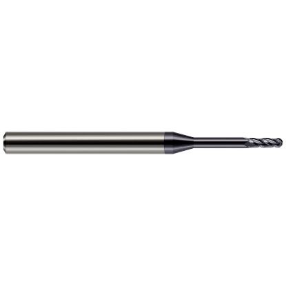 Picture of HARVEY Tool 76908-C3 .125 BALL Carbide 8x LG RCH EM-4 FL, AlTiN End Mill Standard Flute Standard Helix Carbide AlTiN Single End Ball Nose