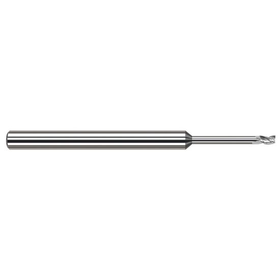 Picture of HARVEY Tool 846862 DIA 0.062 LOC 0.0930 OAL 2.50 End Mill Standard Flute Standard Helix Carbide Uncoated Single End Square Sharp