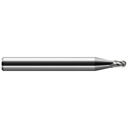 Picture of HARVEY Tool 51024 .375 DIA Carbide BALL EM, 1.5x LOC, 4 FL End Mill Standard Flute Standard Helix Carbide Uncoated Single End Ball Nose