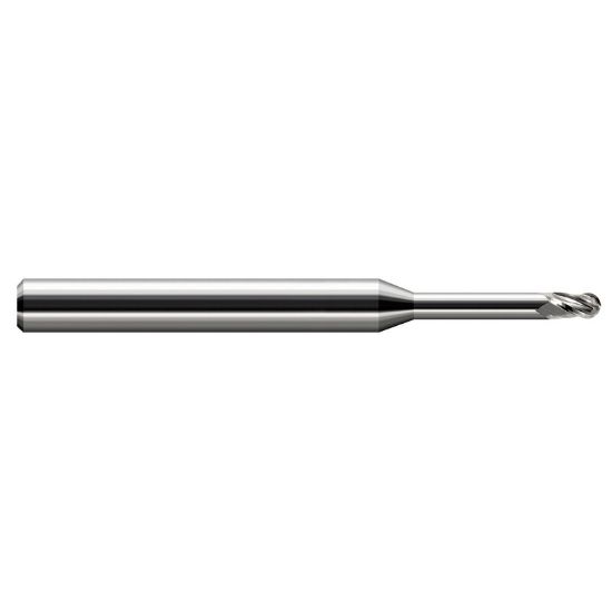 Picture of HARVEY Tool 868262 DIA 0.062 LOC 0.0930 OAL 2.50 End Mill Standard Flute Standard Helix Carbide Uncoated Single End Ball Nose