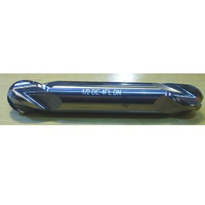 Picture of HTC 195-2500 DIA 1/2 SH 0.50 LOC 0.6250 OAL 3.00 End Mill Standard Flute Standard Helix Carbide Uncoated Double End Ball Nose