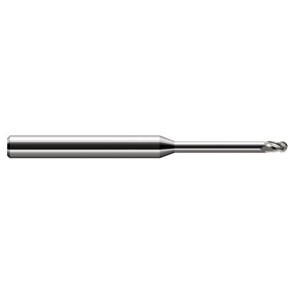 Picture of HARVEY Tool 966039 DIA 0.039 LOC 0.0590 OAL 2.50 End Mill Standard Flute Standard Helix Carbide Uncoated Single End Ball Nose