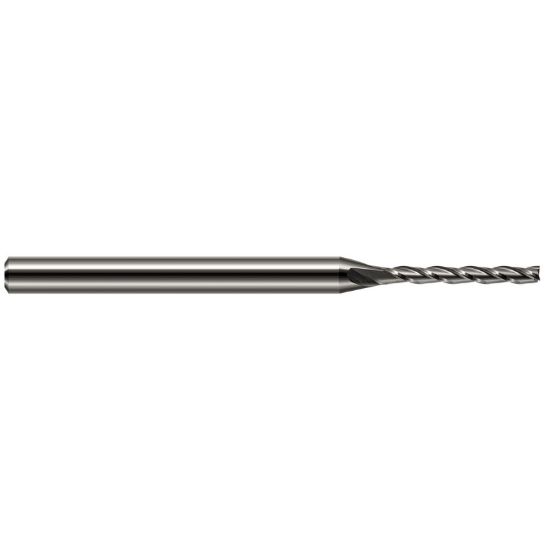 Picture of HARVEY Tool 897935 DIA 0.035 LOC 0.2500 OAL 2.50 End Mill Standard Flute Standard Helix Carbide Uncoated Single End Square Sharp