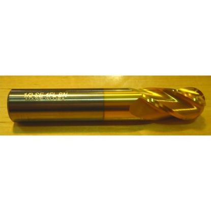 Picture of HTC 140-4937 DIA 15/16 SH 1.00 LOC 1.50 OAL 4.00 End Mill Standard Flute Standard Helix Carbide TiN Single End Ball Nose