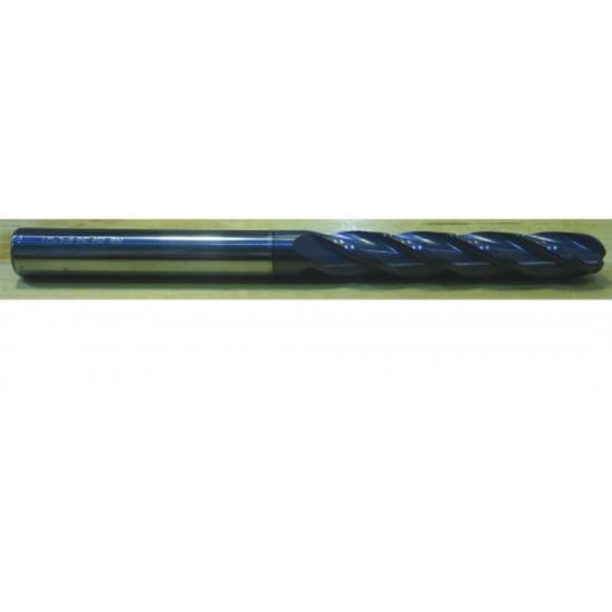 Picture of HTC 185-4625 DIA 5/8 SH 0.6250 LOC 3.00 OAL 6.00 End Mill Standard Flute Standard Helix Carbide AlTiN Single End Ball Nose