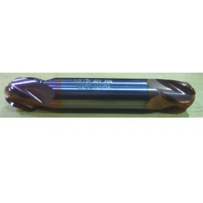 Picture of HTC 194-2093 DIA 3/32 SH 0.1250 LOC 0.1875 OAL 1.50 End Mill Standard Flute Standard Helix Carbide TiCN Double End Ball Nose
