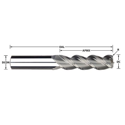 Picture of IMCO 33002 DIA 1 SH 1.00 LOC 2.6250 OAL 5.00 End Mill Standard Flute High Helix Carbide Uncoated Single End Square Sharp Streaker Mill