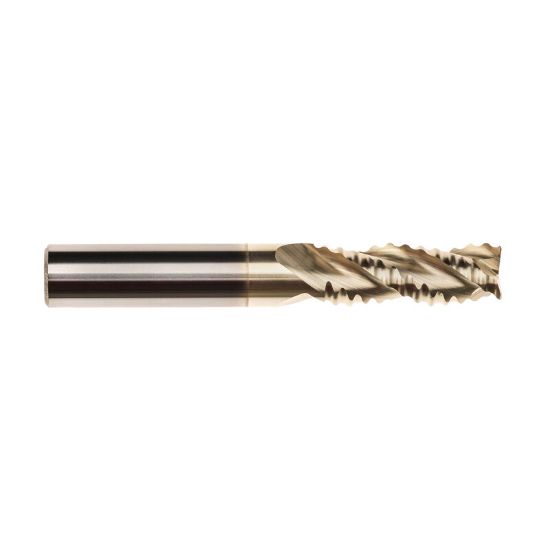 Picture of IMCO 61120 DIA 1 SH 1.00 LOC 1.2500 OAL 4.00 End Mill Standard Flute High Helix Carbide Uncoated Single End Corner Radius 0.0300 0.76MM Streaker Mill
