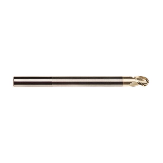 Picture of IMCO 61219 DIA 1 SH 1.00 LOC 1.2500 OAL 7.00 End Mill Standard Flute High Helix Carbide Uncoated Single End Ball Nose Streaker Mill