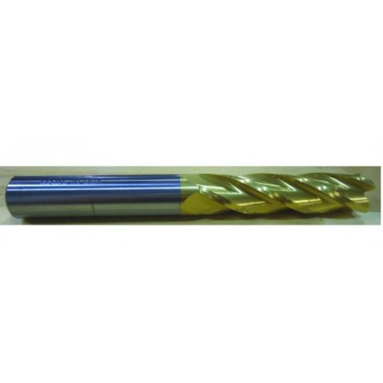 Picture of HTC 152-4100 DIA 1 SH 1.00 LOC 2.2500 OAL 5.00 End Mill Standard Flute Standard Helix Carbide TiN Single End Square Sharp
