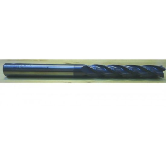 Picture of HTC 180-4376 DIA 3/8 SH 0.3750 LOC 1.50 OAL 6.00 End Mill Standard Flute Standard Helix Carbide AlTiN Single End Square Sharp