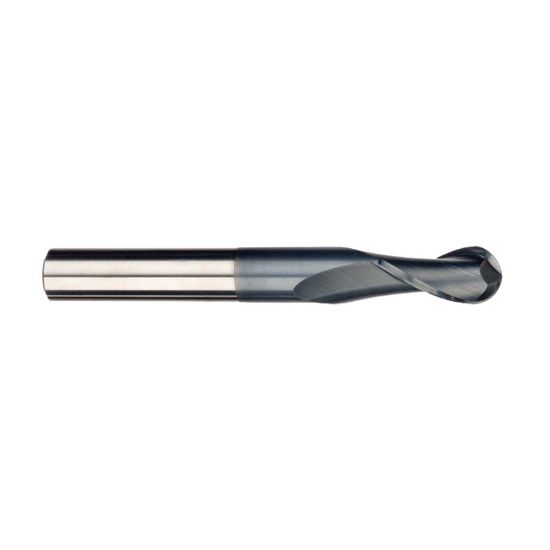 Picture of IMCO 30390 DIA 3/8 SH 0.3750 LOC 1.1250 OAL 3.00 End Mill Standard Flute Standard Helix Carbide AlTiN Single End Ball Nose General Purpose