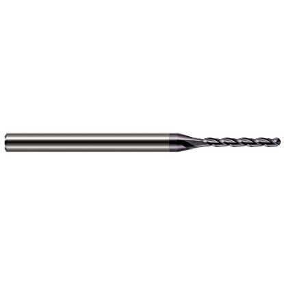 Picture of HARVEY Tool 845531-C3 .031 BALL 8x Long Flute EM, 4 FL, AlTiN End Mill Standard Flute Standard Helix Carbide AlTiN Single End Ball Nose