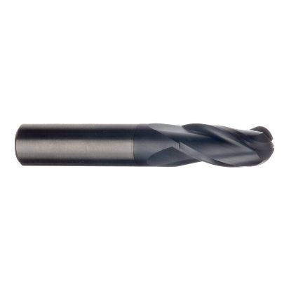 Picture of IMCO 62606 DIA 4MM SH 0.1575 LOC 0.5510 OAL 1.9685 End Mill Standard Flute Standard Helix Carbide AlTiN Single End Ball Nose General Purpose