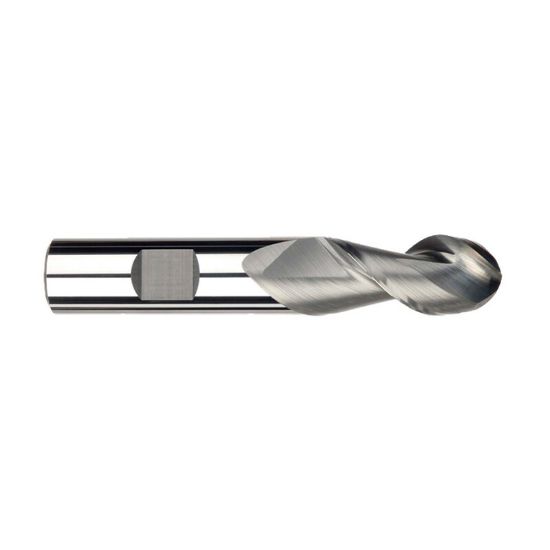 Picture of IMCO 32598 DIA 1/2 SH 0.50 LOC 1.2500 OAL 3.2500 End Mill Standard Flute High Helix Carbide Uncoated Single End Ball Nose Streaker Mill