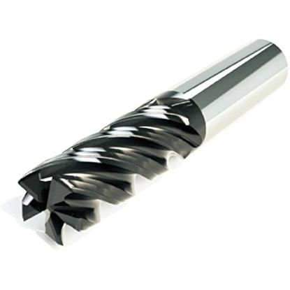 Picture of ICE 388-312-5 DIA 5/16 SH 0.3125 LOC 2.1250 OAL 4.00 End Mill Standard Flute Variable Helix Carbide ALL4 Single End Square Sharp Black