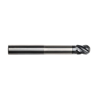 Picture of IMCO 68115 DIA 25MM SH 0.9843 LOC 1.2598 OAL 5.9055 End Mill Standard Flute Variable Helix Carbide AlCrN Single End Ball Nose Pow-R-Feed Mill