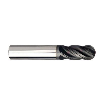 Picture of IMCO 67221 DIA 1/2 SH 0.50 LOC 1.00 OAL 3.00 End Mill Standard Flute Variable Helix Carbide AlCrN Single End Ball Nose Pow-R-Feed Mill