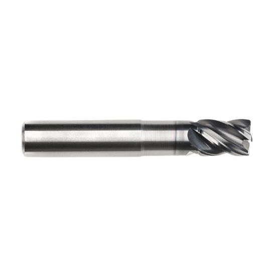 Picture of IMCO 67740 DIA 1/4 SH 0.2500 LOC 0.50 OAL 3.00 End Mill Standard Flute Variable Helix Carbide AlCrN Single End Corner Radius 0.0150 0.38MM Pow-R-Feed Mill