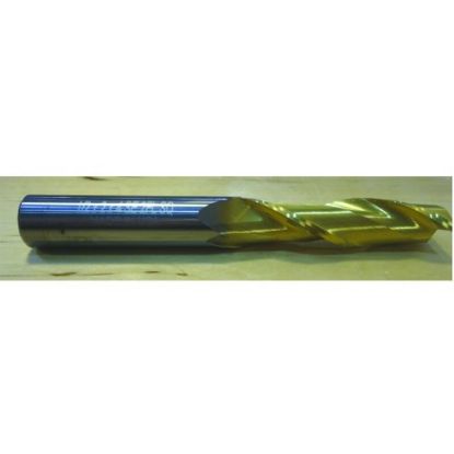 Picture of HTC 152-2125 DIA 1/8 SH 0.1250 LOC 0.7500 OAL 2.50 End Mill Standard Flute Standard Helix Carbide TiN Single End Square Sharp