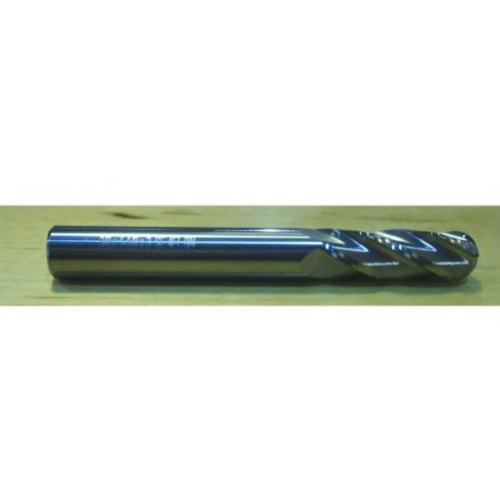 Picture of HTC 155-4125 DIA 1/8 SH 0.1250 LOC 0.7500 OAL 2.50 End Mill Standard Flute Standard Helix Carbide Uncoated Single End Ball Nose