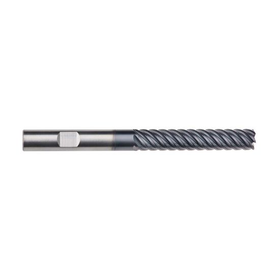 Picture of IMCO 69269 DIA 3/4 SH 0.7500 LOC 3.3750 OAL 6.00 End Mill Standard Flute High Helix Carbide AlTiN Single End Square Sharp Omega-6 Mill