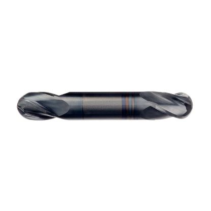 Picture of IMCO 32139 DIA 1/8 SH 0.1250 LOC 0.2500 OAL 1.50 End Mill Standard Flute Standard Helix Carbide AlTiN Single End Ball Nose Spector DE End Mill